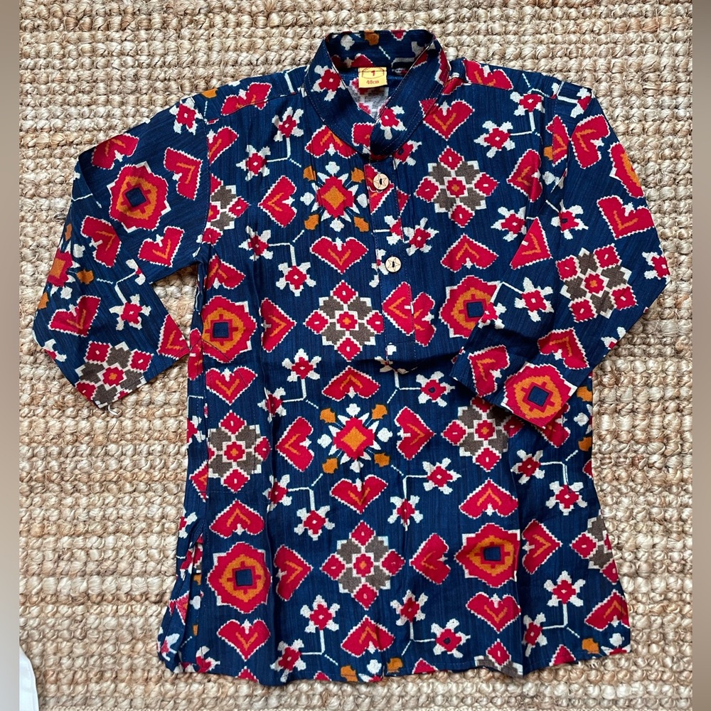 Toddler Boys Kurta Geometric Floral